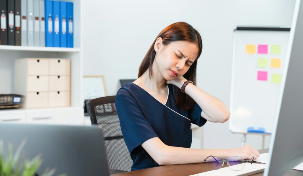 Office & Manual Workers 1 asian business woman have a neck pain because usin 2025 01 09 00 35 55 utc