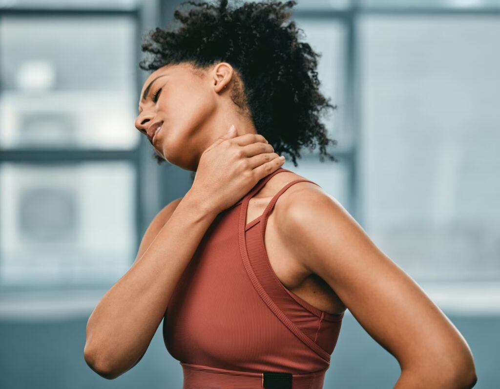 Long-Term Pain Conditions 1 fitness neck pain or black woman in gym with pain 2023 11 27 04 57 12 utc