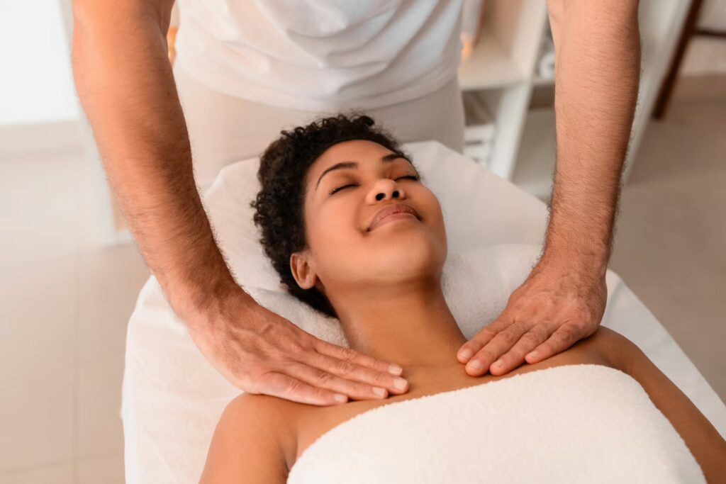 Lymphatic Drainage 9 woman receiving a neck massage from therapist 2024 04 18 00 03 08 utc